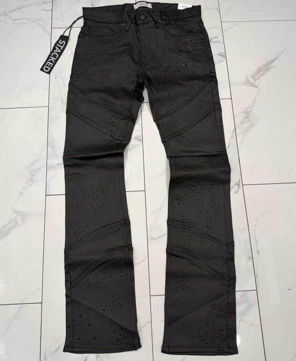 Jordan Craig x Liquid Crystal Rhinestone Stacked Jeans