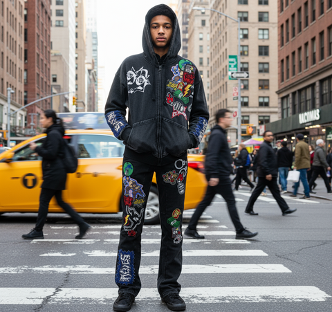 Hudson Patch Zip Stacked Fit Sweatsuit