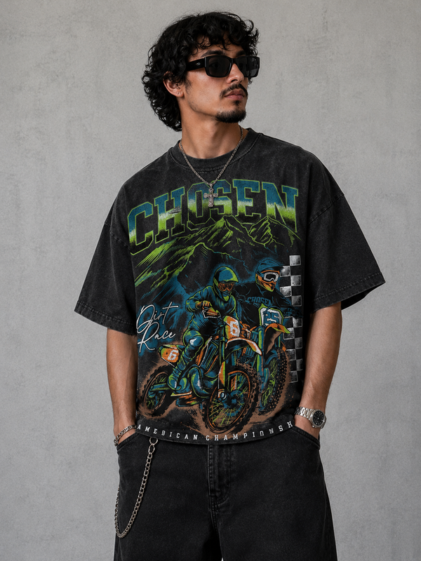 Chosen Dirt Race Vintage Wash Graphic Boxy T-Shirt