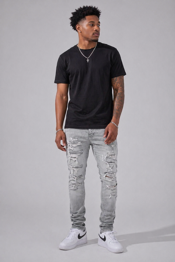 Jordan Craig Alkaline Denim Slim Taper Fit Jeans (Cement Wash)
