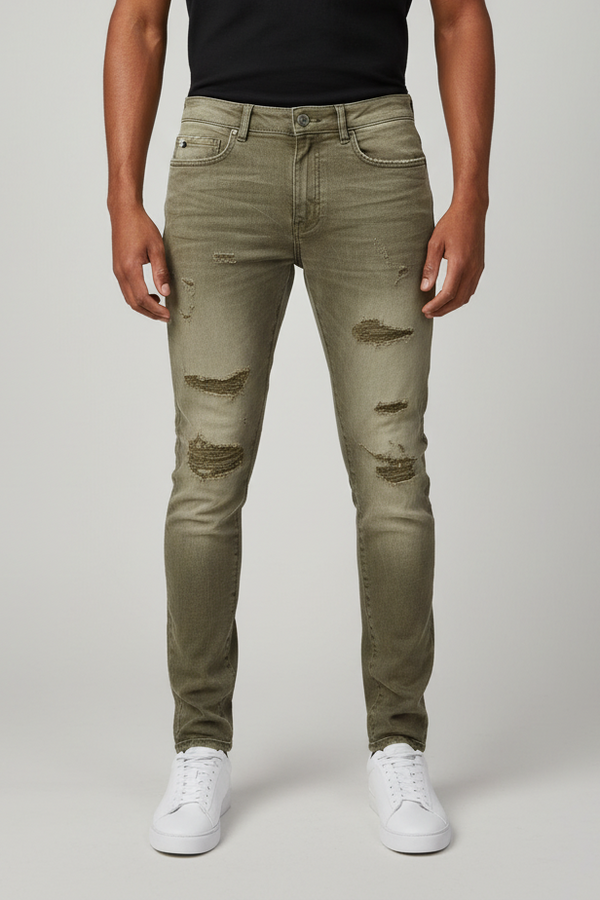Jordan Craig Sean Fit Slim Fit Tapered Olive Jeans