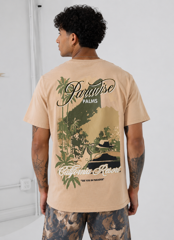 Jordan Craig x See You In Paradise Graphic Paradise Palms T-Shirt (Hunter Camo)