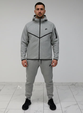 Nike Men's Tech Fleece Zip Hoodie & Pants Set (Grey)