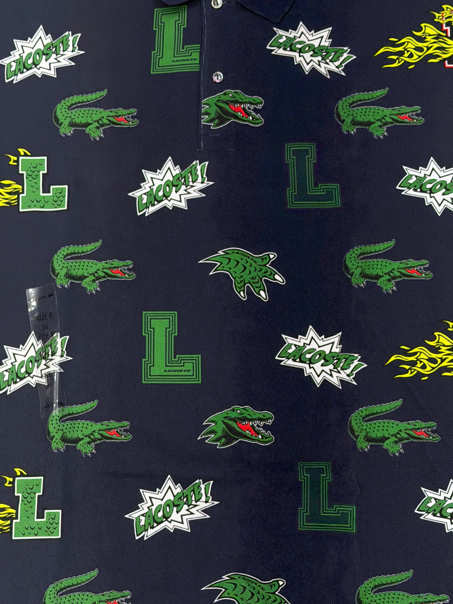 Lacoste Allover Crocodile Navy Blue Polo Shirt