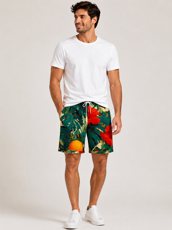 Jordan Craig x See You In Paradise Graphic Paradise Palms Nylon Shorts (Tropical)