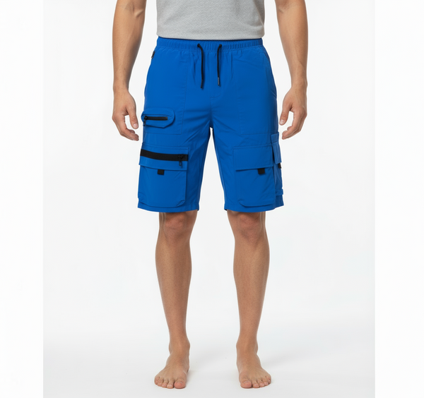 American Stitch Windbreaker Nylon 6 Inch Pocket Shorts (Blue) U