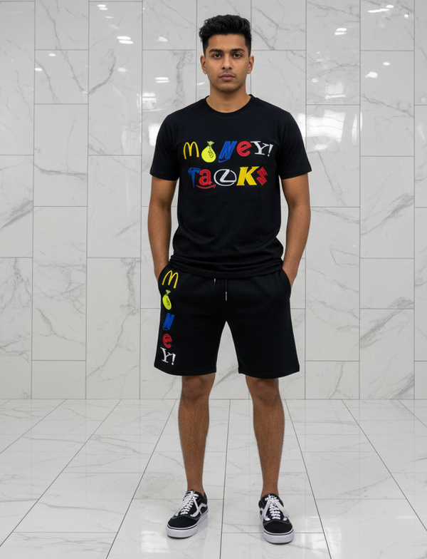 Vault “Money Talks” Embroidered Short Set U