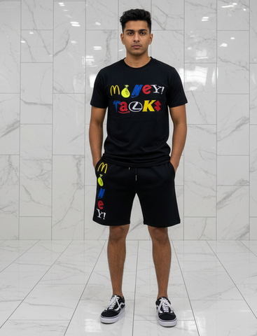 Vault “Money Talks” Embroidered Short Set U