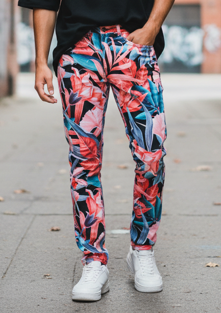 Vie Riche Amazon Floral Denim Pants U