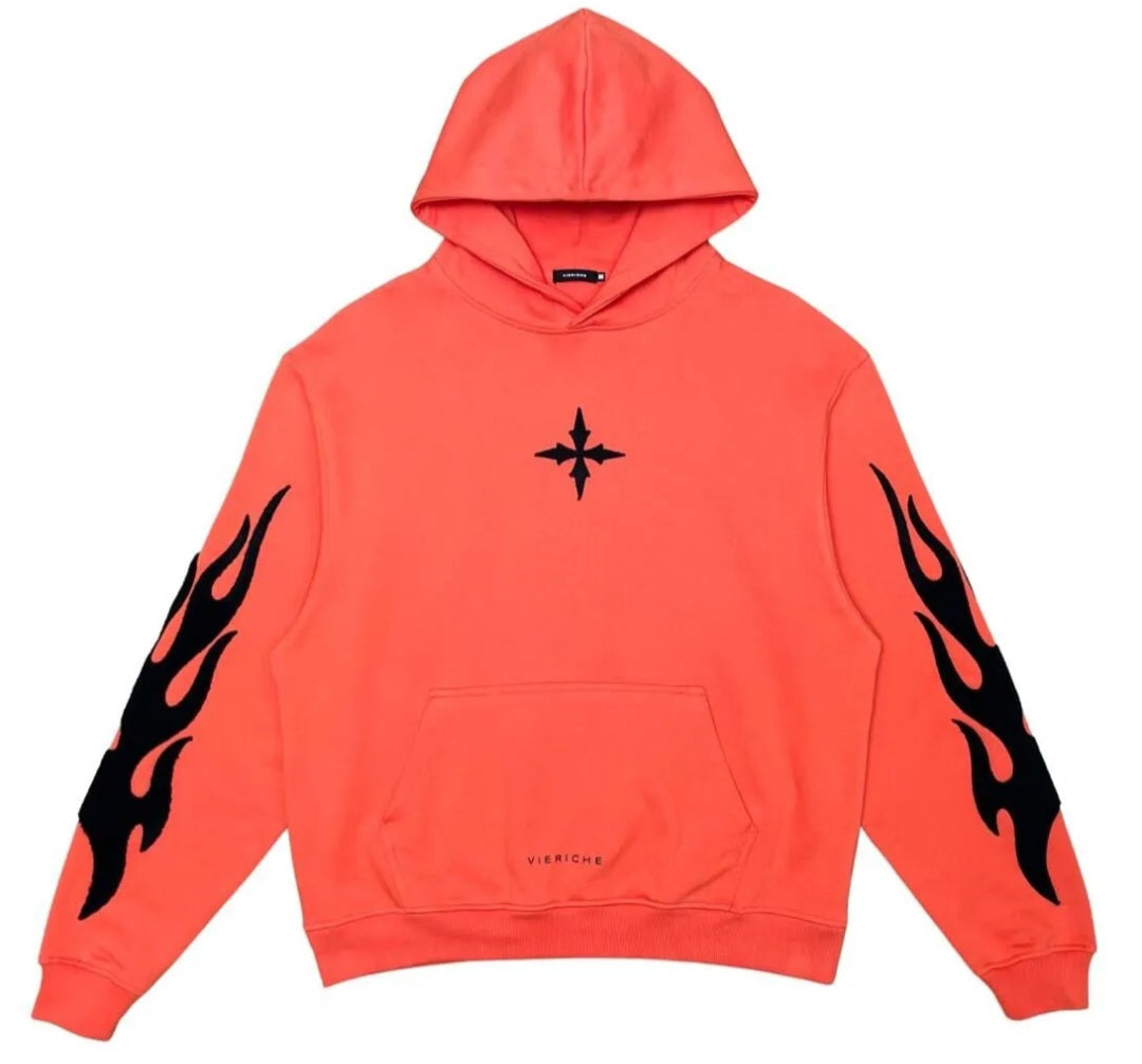 Vie Riche 200 MPH Club Orange Hoodie w/Embroidery on Sleeves & Chest U
