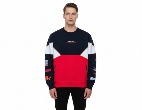 Vie Riche Spade Moto Crewneck Sweater w/Patches