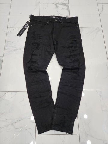 Jordan Craig Sean Fit Shredded and Crinkled Slim Tapered Fit Black Jeans