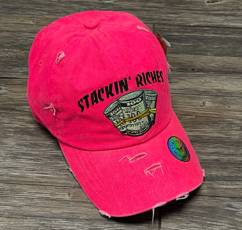 Stackin Riches Unisex Adjustable Pink Dad Hat