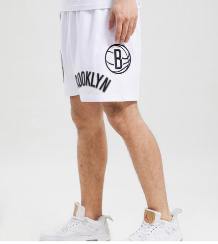 Pro Standard Brooklyn Nets White Mesh Shorts