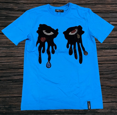 Roku Tear Dripping Blue Rhinestone T-Shirt