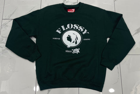 Forest Green Flossy Crewneck