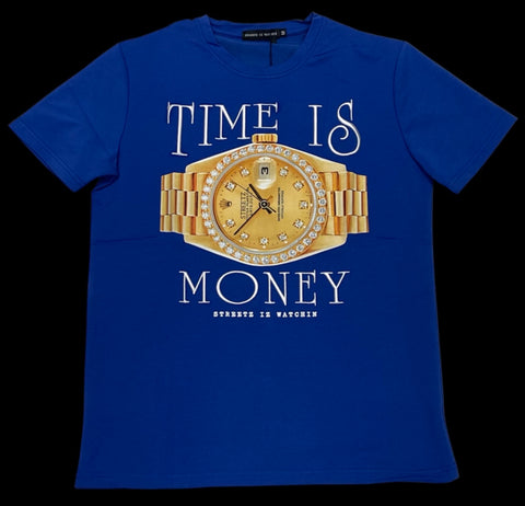 Streetz Iz Watchin Royal Blue Time Is Money T-Shirt