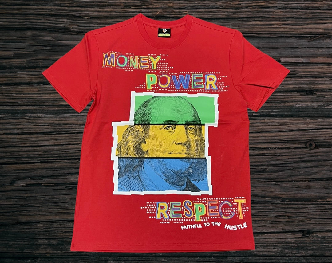 Create 2mrw Money Power Respect Tee--Red U