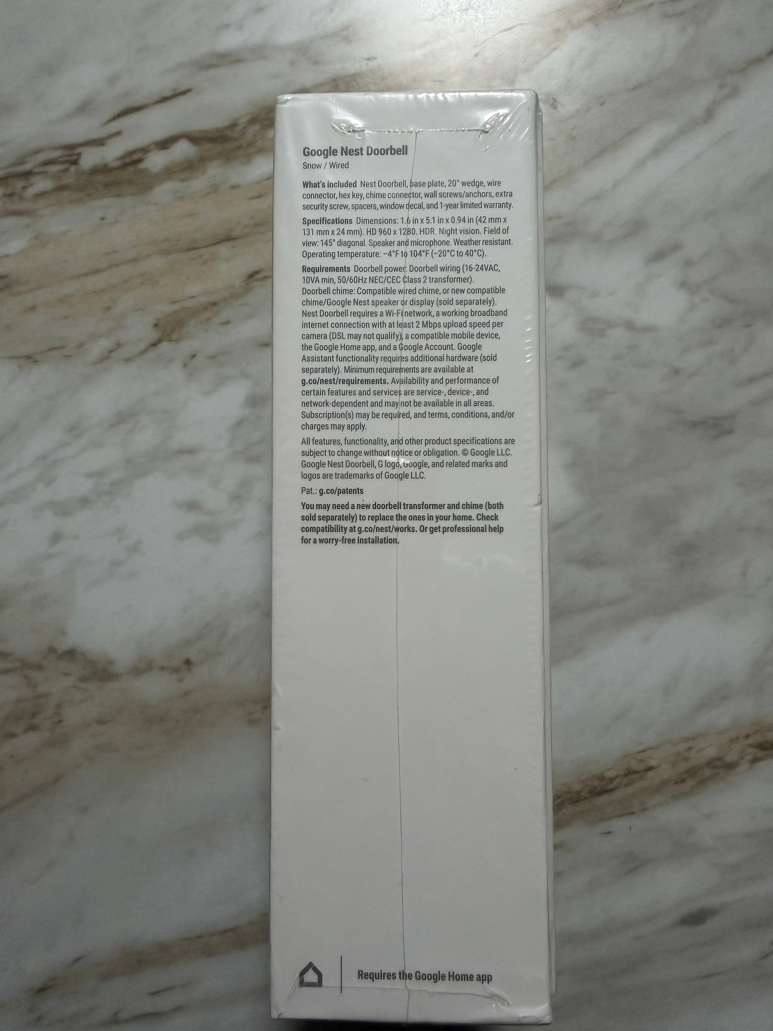 Google Nest Doorbell-Wired (Snow) – Get Fly NYC