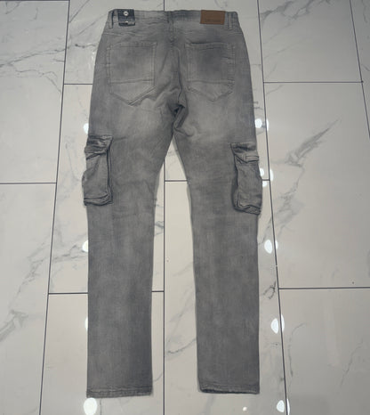 Jordan Denim w/ Cargo Pockets Slim Taper Fit Jeans (Cement Wash)