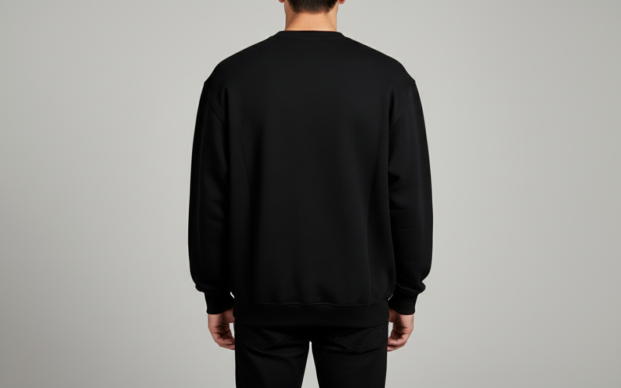 My Favorite French Terry Crewneck Sweater (Black) U