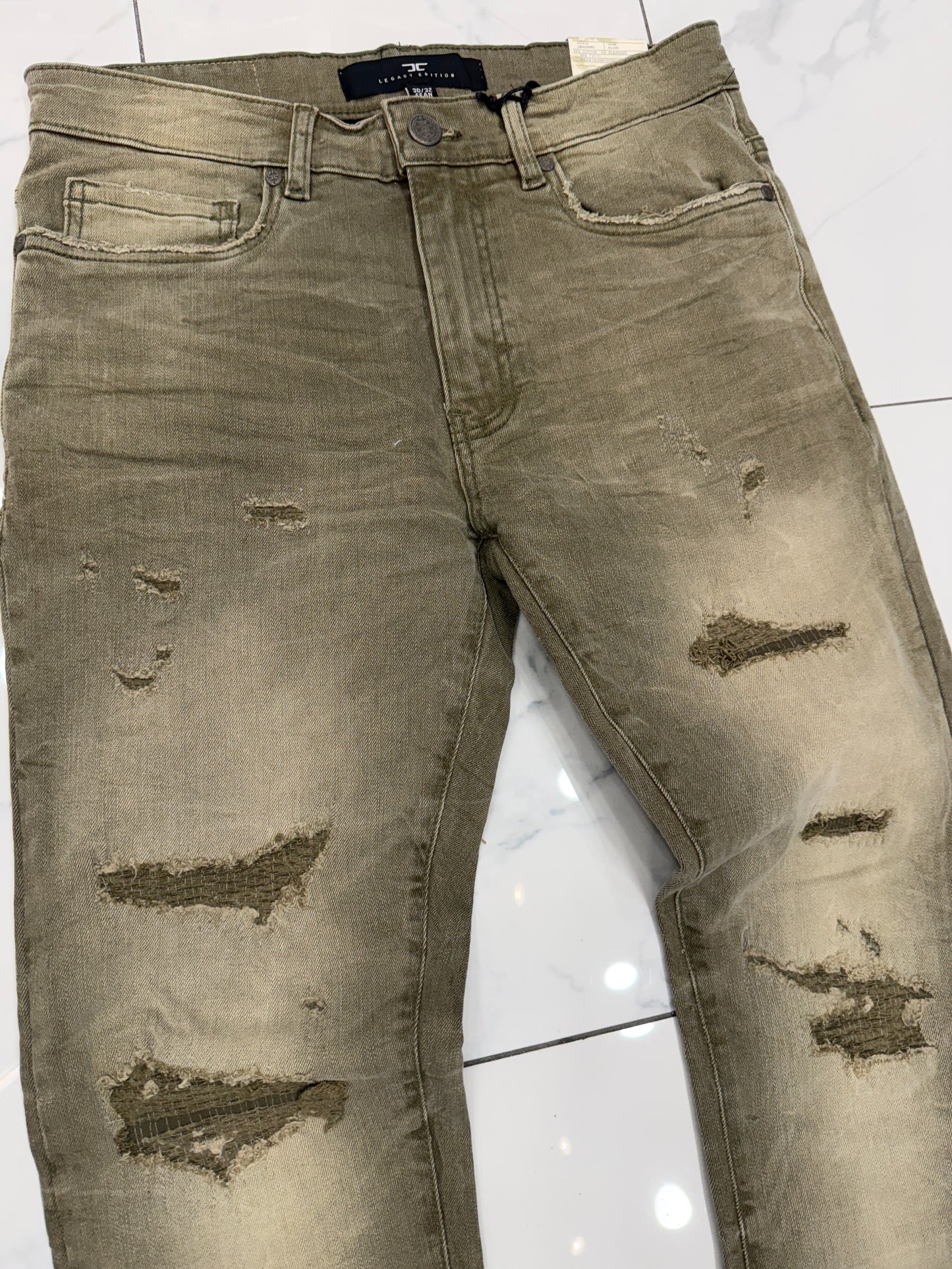 Jordan Craig Sean Fit Slim Fit Tapered Olive Jeans