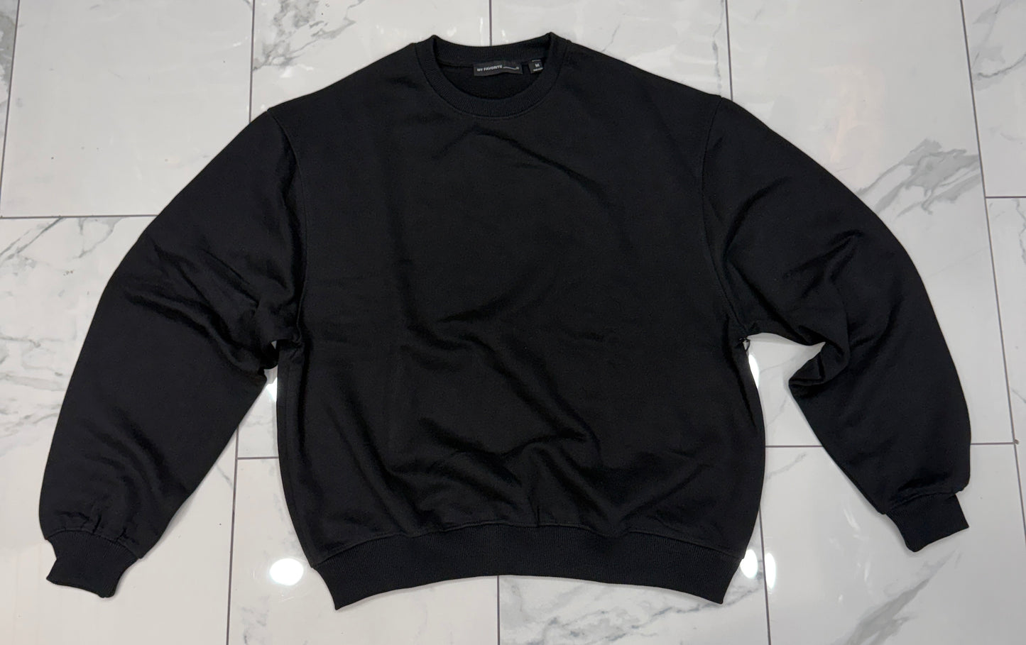 My Favorite French Terry Crewneck Sweater (Black) U