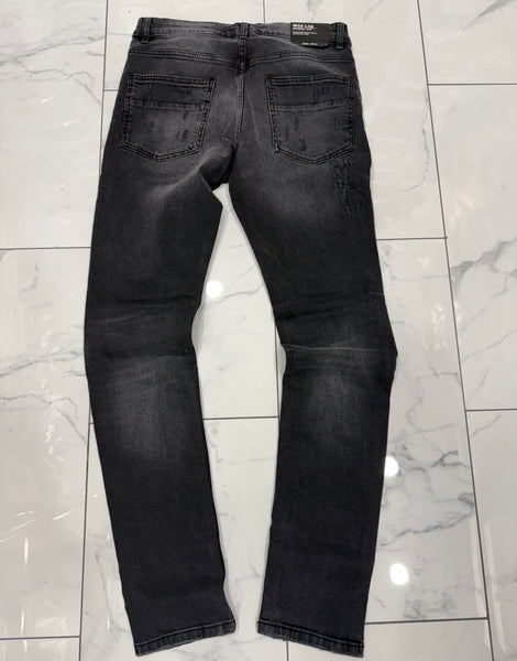 M. Society Black Wash Ripped Skinny Fit Jeans