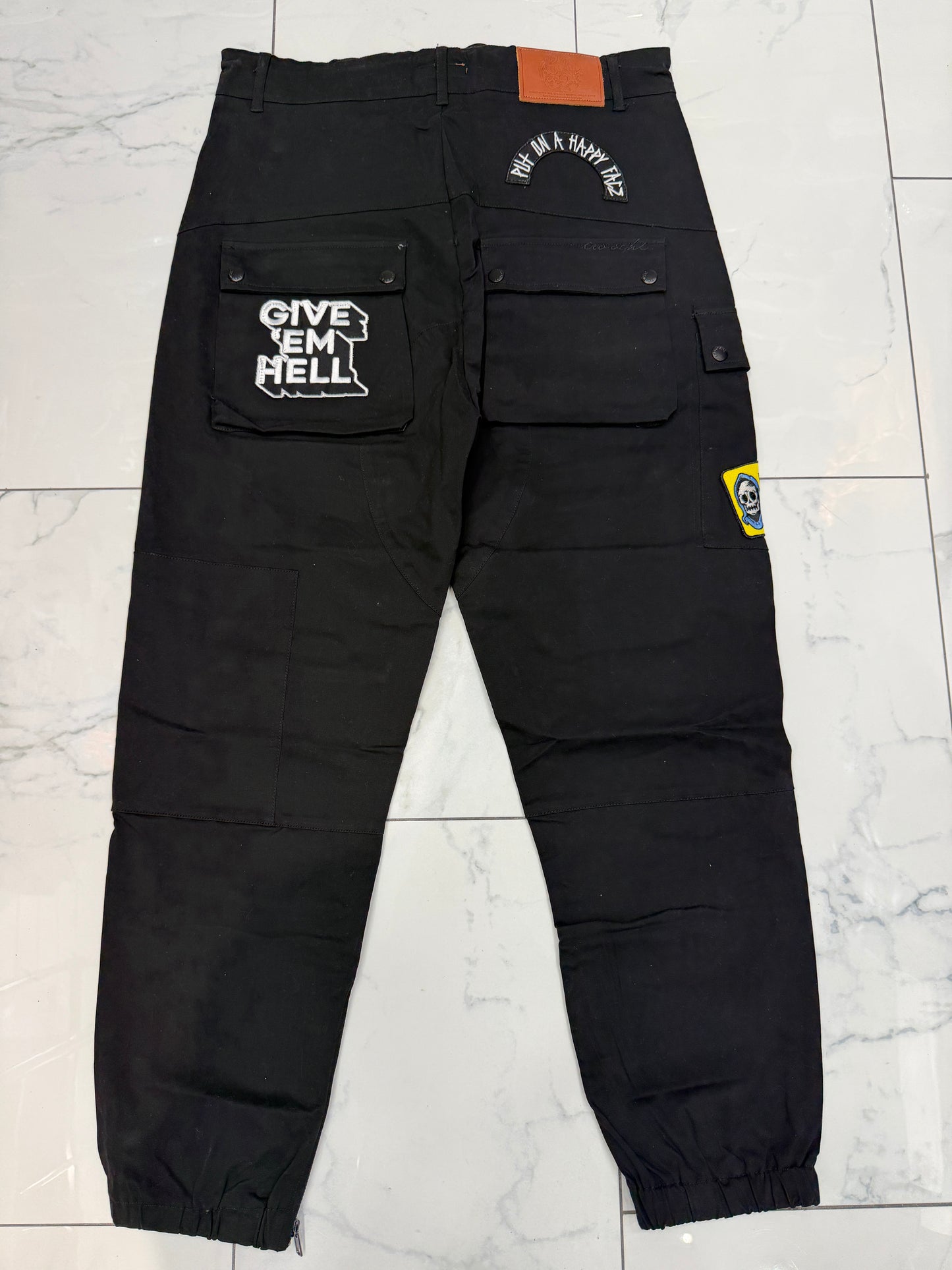 Born Fly Twill Cargo Joggers w/Patches U