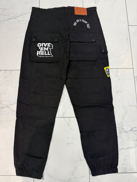 Born Fly Twill Cargo Joggers w/Patches U