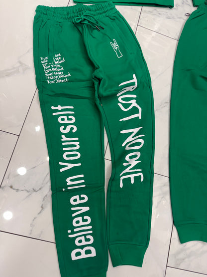Apprv Trust No One Green Sweatsuit U