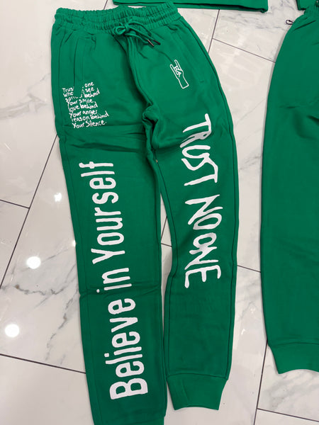 Apprv Trust No One Green Sweatsuit
