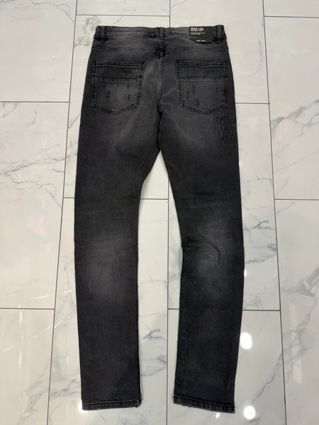 M. Society Black Wash Ripped Skinny Fit Jeans U