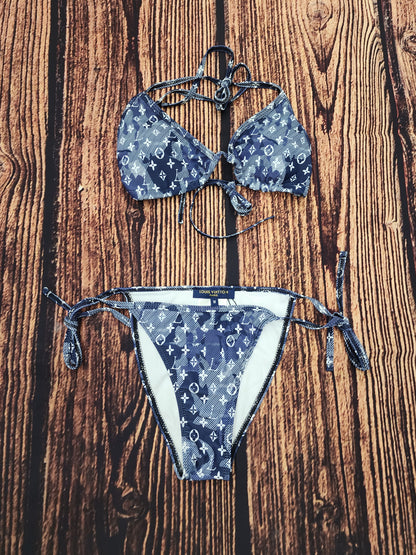 Custom Designer Print Swimsuit (Navy) U (FINAL SALE)
