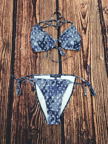 Custom Designer Print Swimsuit (Navy) U (FINAL SALE)