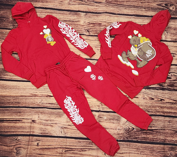 Hudson Love Kills Money Red Sweatsuit
