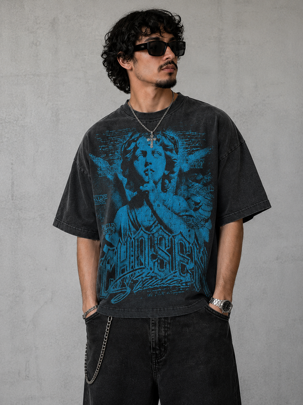 Chosen Silent Strength Vintage Wash Graphic Boxy T-Shirt