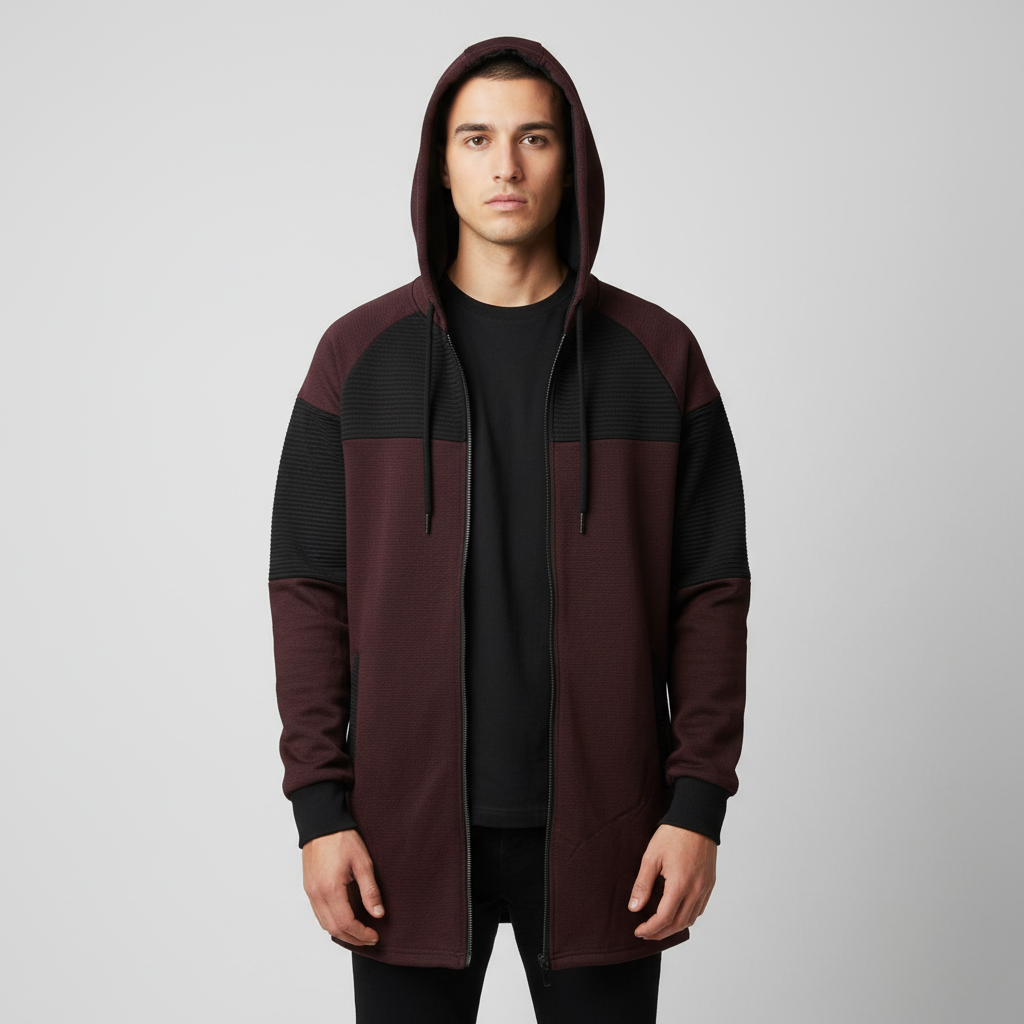 RS7 Burgundy Elongated Hoodie