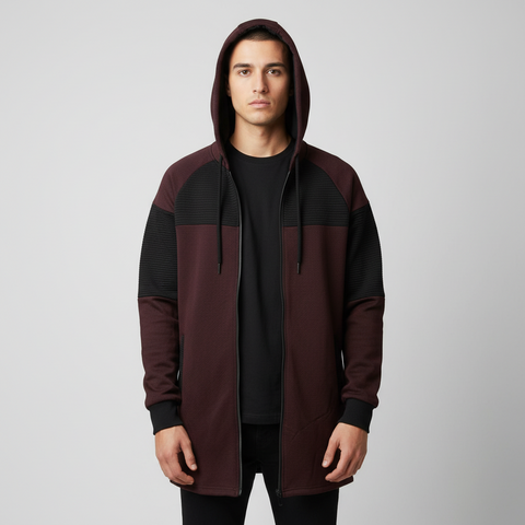RS7 Burgundy Elongated Hoody U