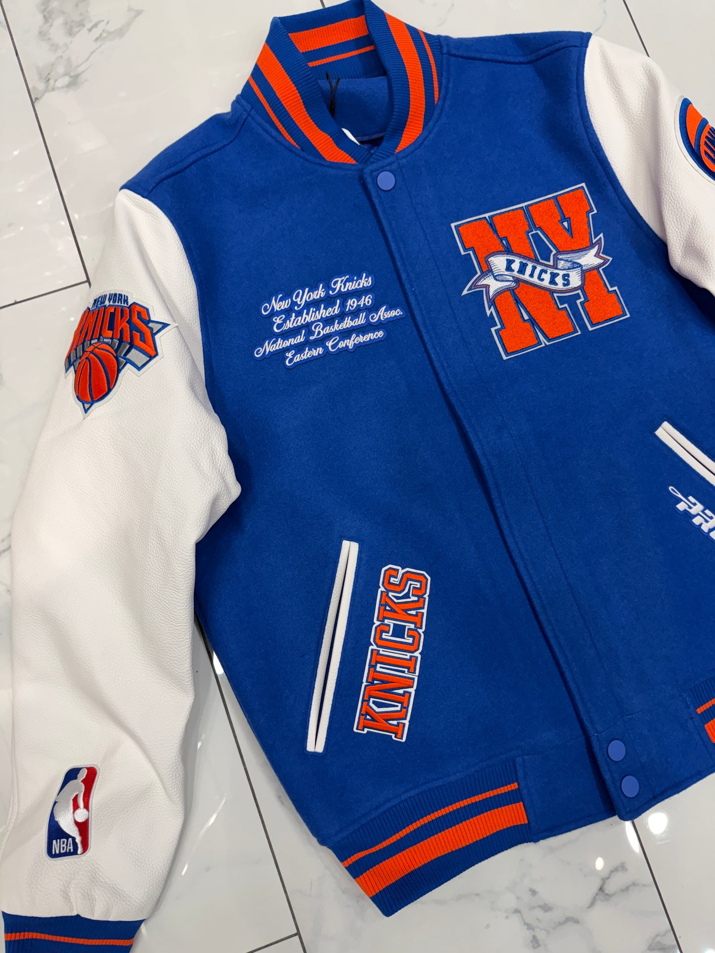 Pro Standard New York Knicks  Team Pennants Varsity Jacket (READ DESCRIPTION)