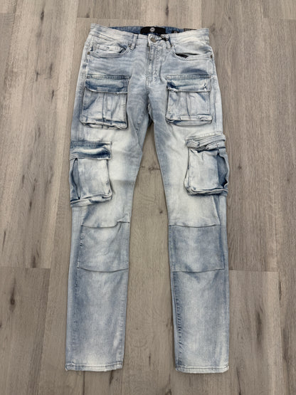 Jordan Denim w/ Cargo Pockets Slim Taper Fit Jeans (Iced White)