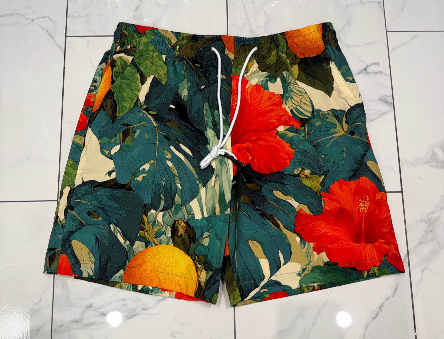 Jordan Craig x See You In Paradise Graphic Paradise Palms Nylon Shorts (Tropical)
