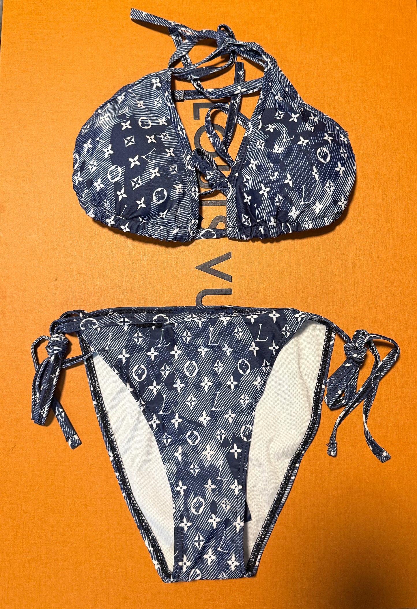 Custom Designer Print Swimsuit (Navy) U (FINAL SALE)