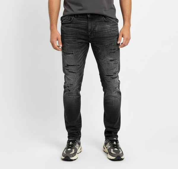 Jordan Craig Sean Fit Slim Fit Super Stretch Tapered Black Shadow Jeans U