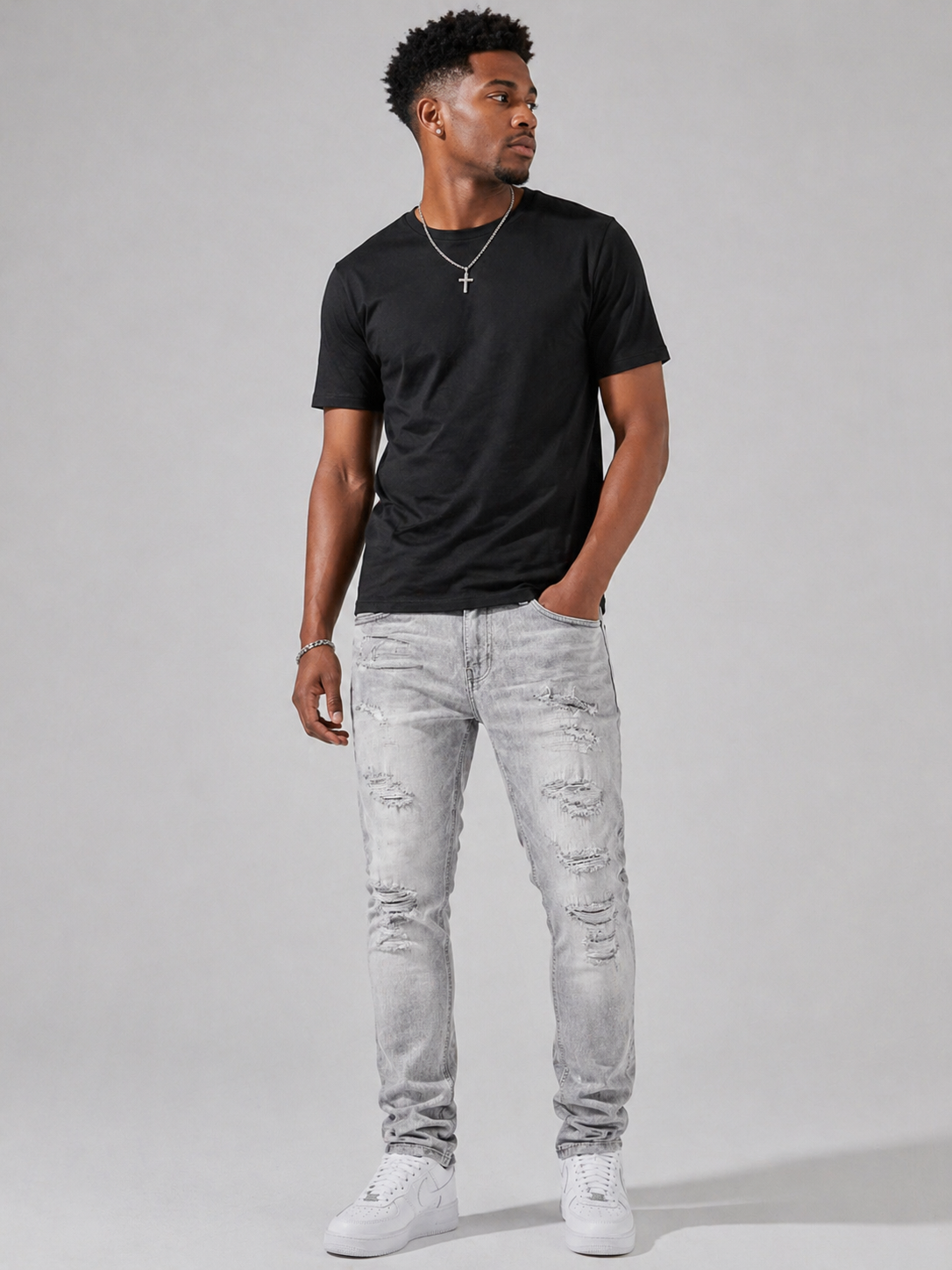 Jordan Craig Ross Fit Skinny Fit Jeans (Arctic Grey)
