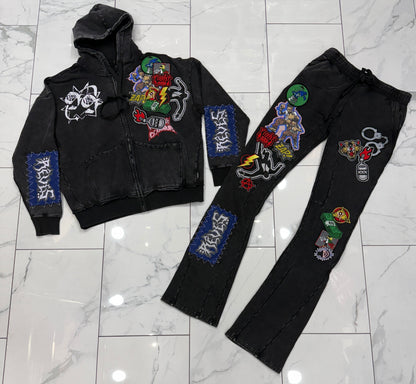 Hudson Patch Zip Stacked Fit Sweatsuit U