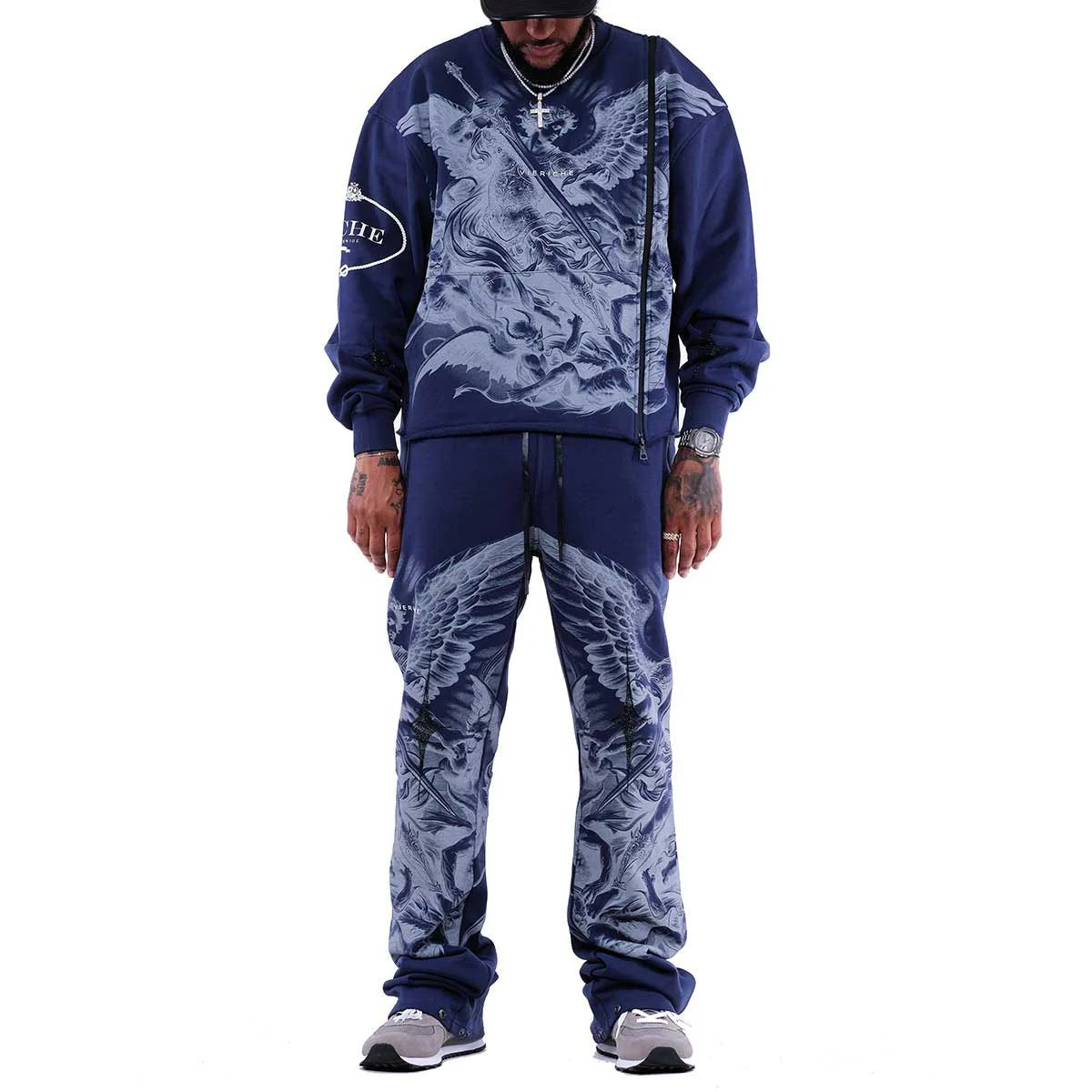 Vie Riche Arc Angel Crewneck Sweatsuit (Navy)