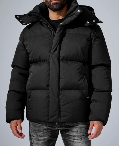 Jordan Craig Jackson Height Black Puffer Jacket with Removable Hood