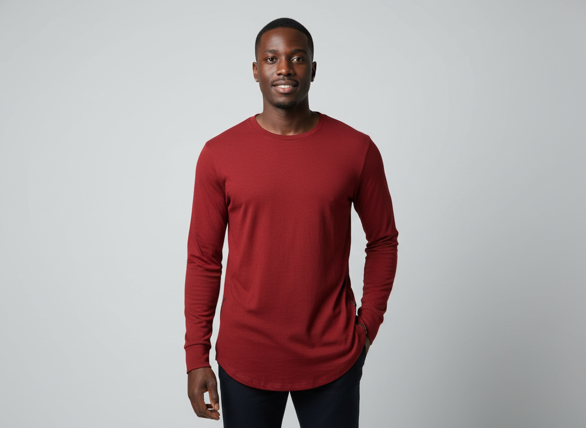 Rise As 1NE Burgundy Long Sleeve T-Shirt