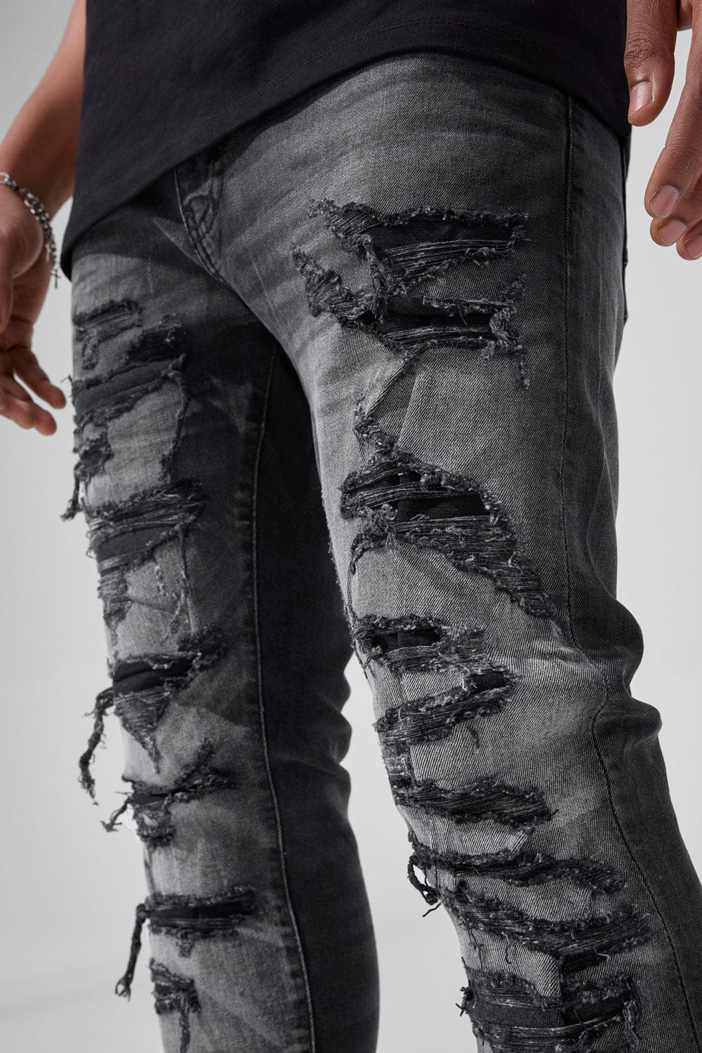 Jordan Craig Alkaline Denim Slim Taper Fit Jeans (Black Shadow)